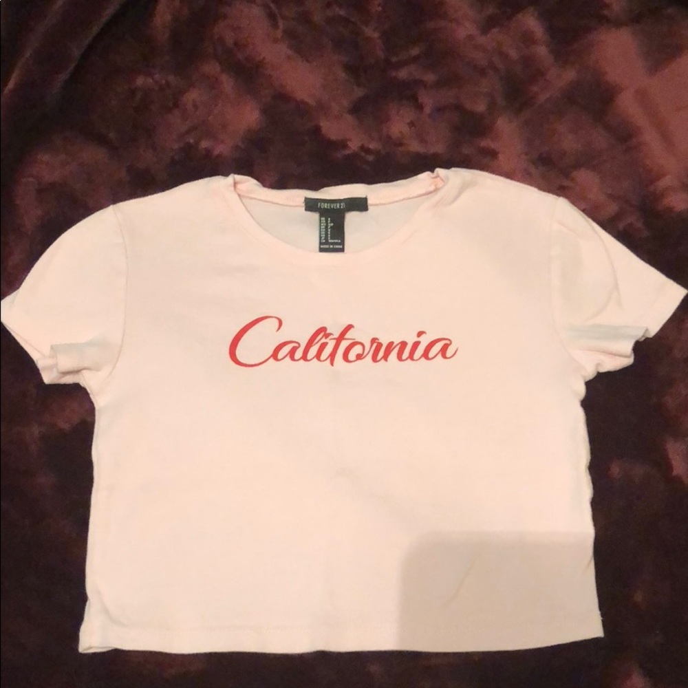 Light pink California logo crop top